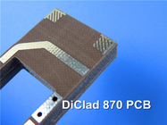 DiClad 870 PCB Microondas PCB com HASL dupla face 31 mil 0,8 mm de espessura sem solda Maks sem serigrafia