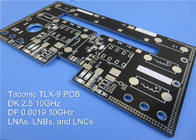 Taconic TLX-9 PCB de alta frequência 62mil 1.575mm com prata de imersão para misturadores, divisores, filtros e combinadores