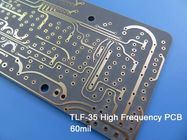 PWB TLF-35 de alta frequência impresso Taconic da placa de circuito 60mil de TLF-35 RF 1.524mm com ouro da imersão