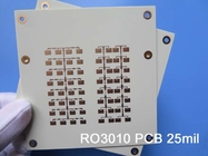 PWB de alta frequência da placa de circuito DK10.2 da placa 2-Layer Rogers 3010 25mil 0.635mm do PWB da micro-ondas de Rogers RO3010 DF 0,0022