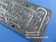 PWB da micro-ondas TLX-0 2 PWB de alta frequência Taconic 62mil 1.575mm da DK 2,45 da camada baixos com prata da imersão