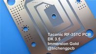 Placa de circuito de alta frequência Taconic do PWB 20mil 0.508mm RF-35TC RF de RF-35TC com máscara da solda e ouro pretos da imersão