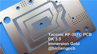 Placa de circuito de alta frequência Taconic do PWB 20mil 0.508mm RF-35TC RF de RF-35TC com máscara da solda e ouro pretos da imersão