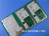 Placa de circuito híbrida do RF PWB de alta frequência de 5 camadas construído em 10mil RO4350B e FR-4