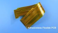 Circuito impresso flexível FPC de Adhesiveless construído no Polyimide fino transparente de Glueless com o ouro chapeado seguindo