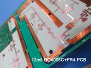 As 4 camadas híbrida de alta frequência do PWB misturaram a placa Bulit do PWB em Rogers 12mil RO4003C e FR-4