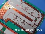 RF e micro-ondas híbridos placas de circuito de 5 camadas construídas em 10mil RO4350B e FR-4