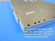 Placa de circuito tratada reverso do PWB da folha do PWB Rogers 60.7mil de RO4350B LoPro RF com ouro da imersão