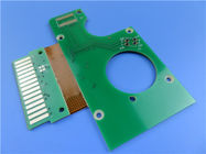 PCBs rígidos-flexíveis de dois lados construídos em RO4003C com soldagem a ar quente, máscara de soldagem verde para antenas POS