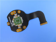 Circuito impresso flexível da dupla camada (FPC) com Coverlay e o FR4 pretos como o reforçador mais almofadas do ouro para o interruptor da giga byte