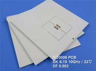 PWB de alta frequência do ouro da micro-ondas do PWB 10mil DK6.15 DF 0,002 da placa de circuito impresso 2-Layer de Rogers RO3006 Rogers 3006