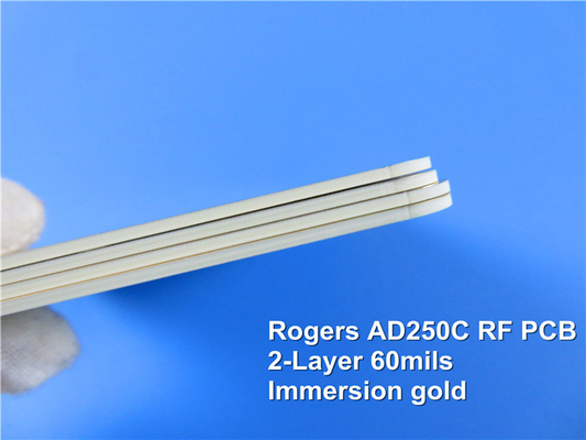 Rogers AD250 PTFE e carcaça rígida composta enchida cerâmica do PWB de 2 camadas (Rogers AD250) - 1,524 milímetros