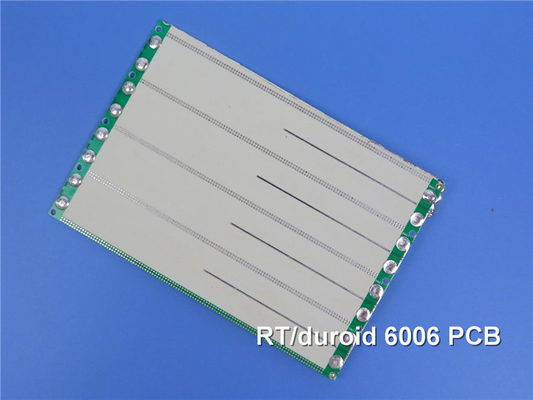 Rogers RT/duroide 6006 PCB rígido de 2 camadas, compostos cerâmicos PTFE, imersão de ouro, espessura 2,03 mm