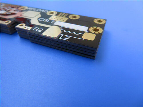 Laminado de PTFE preenchido com cerâmica F4BTME350 com cobre com tratamento reverso e PCB personalizado de 2 camadas construído em substrato de 10 mil para RF Micro-ondas