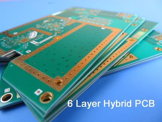 O PWB híbrido de alta frequência 6-Layer misturou o PWB em 20mil 0.508mm RO4350B e FR-4 com o cego através de