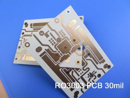 Rogers RO3003 placa de circuito impresso de alta frequência de 2 camadas Rogers 3003 30mil 0.762mm PCB com DK3.0 DF 0.001 para microondas RF