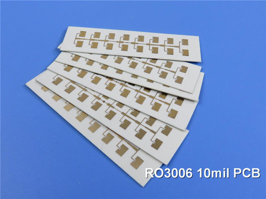 Placa de Circuito Impresso de Alta Frequência Rogers RO3006 Rogers 3006 de 2 Camadas 10mil PCB DK6.15 DF 0.002 RF Micro-ondas PCB Dourado